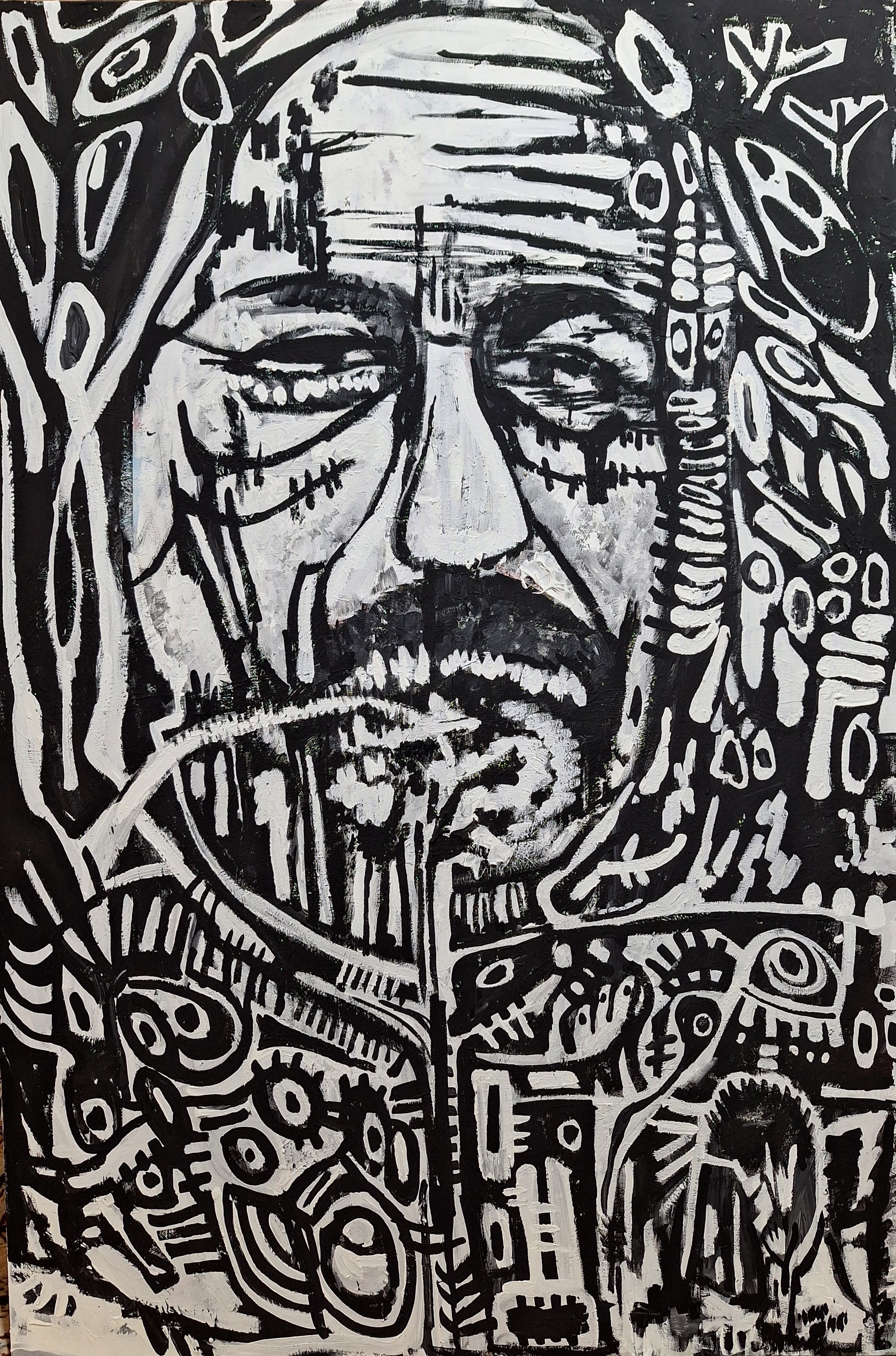 آقای نویسنده 2 – رنگ پلاستیک روی بوم -  80 در 120 سانتیمتر